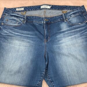 Torrid boyfriend size 24 jeans with raw hem